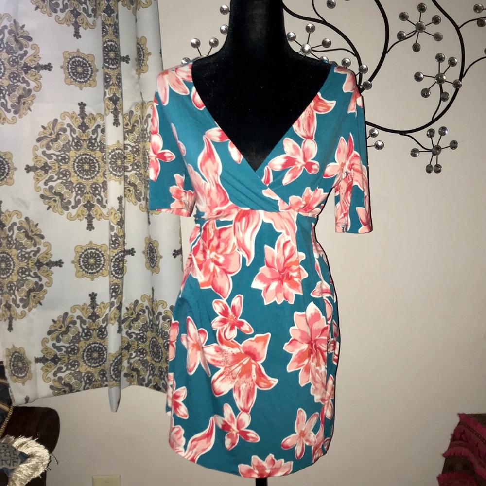 HEYTON Blue Pink Summer Dress. Lightweight.